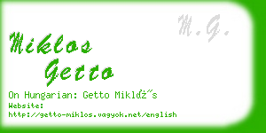 miklos getto business card